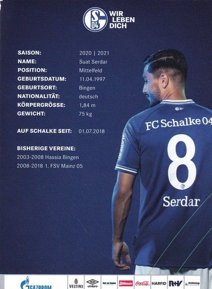 Autogramm Fussball | FC Schalke 04 | 2020 | Suat SERDAR