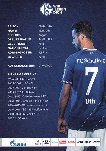 Autogramm Fussball | FC Schalke 04 | 2020 | Mark UTH
