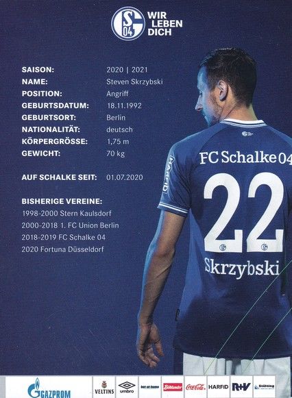 Autogramm Fussball | FC Schalke 04 | 2020 | Steven SKRZYBSKI