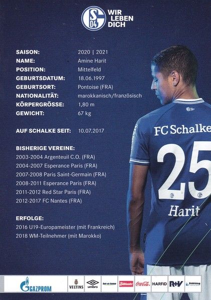Autogramm Fussball | FC Schalke 04 | 2020 | Amine HARIT