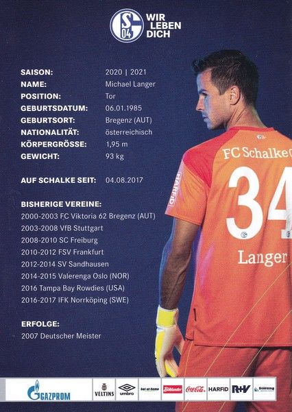 Autogramm Fussball | FC Schalke 04 | 2020 | Michael LANGER