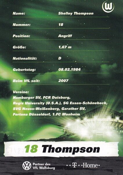 Autogramm Fussball (D) | VfL Wolfsburg | 2009 | Shelley THOMPSON