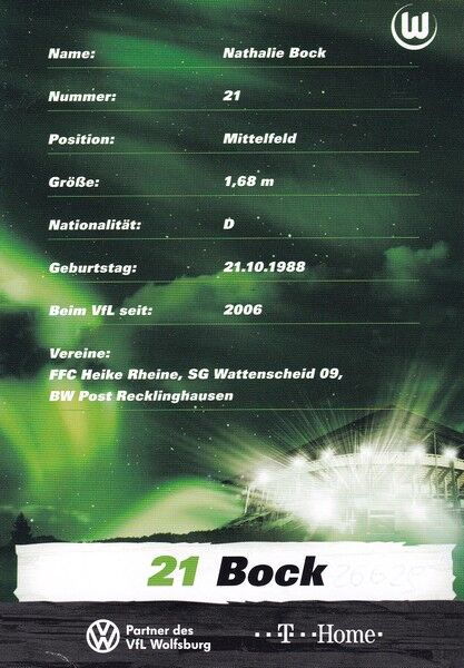 Autogramm Fussball (D) | VfL Wolfsburg | 2009 | Nathalie BOCK