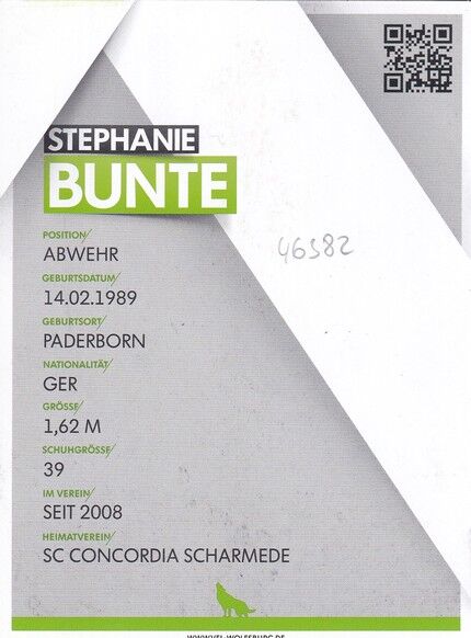 Autogramm Fussball (D) | VfL Wolfsburg | 2014 | Stephanie BUNTE