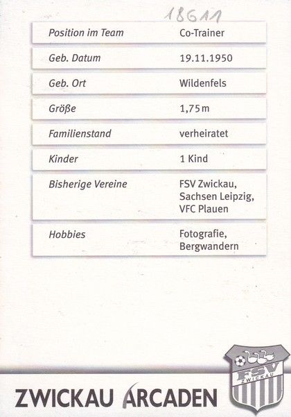 Autogramm Fussball | FSV Zwickau | 2006 | Klaus GEORGI