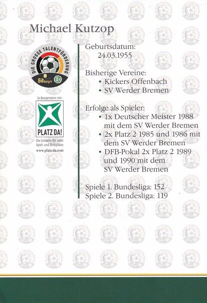 Autogramm Fussball | 2010er | Michael KUTZOP (Portrait Color) Bitburger