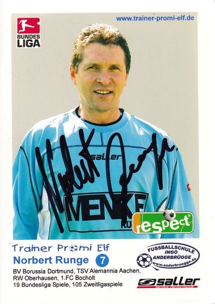 Autogramm Fussball | 2010er | Norbert RUNGE (Portrait Color) Promi-Elf