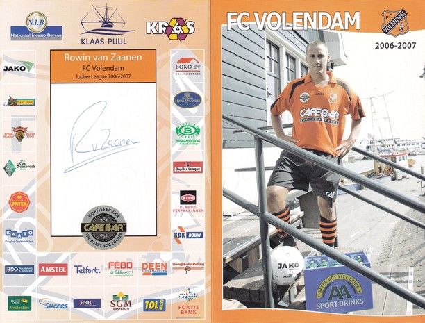Autogramm Fussball | FC Volendam | 2006 | Rowin VAN ZAANEN