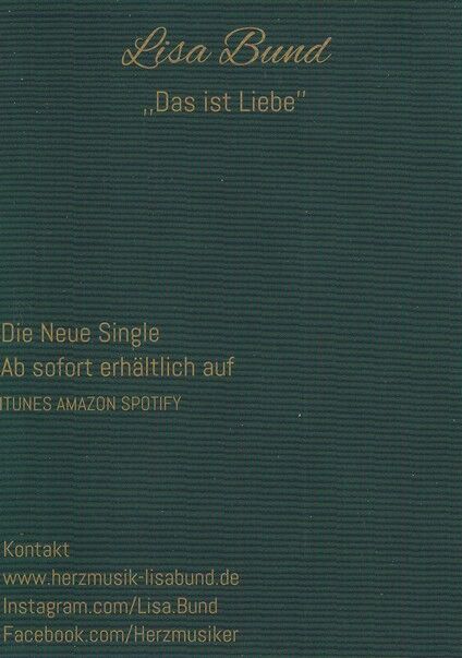 Autogramm Pop | Lisa BUND | 2020 "Das Ist Liebe" (Portrait Color)
