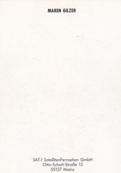 Autogramm TV | SAT1 | Maren GILZER | 1980er (Portrait Color) 1