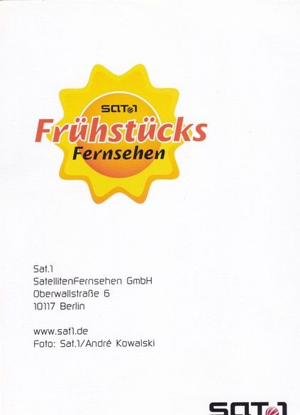 Autogramm TV | SAT1 | Marlene LUFEN | 2000er "Frühstücksfernsehen" (Kowalski)