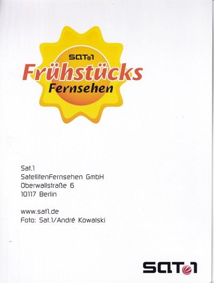 Autogramm TV | SAT1 | Nadine KRÜGER | 2000er "Frühstücksfernsehen" (Kowalski)