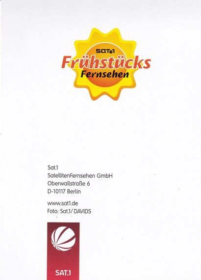 Autogramm TV | SAT1 | Nadine KRÜGER | 2000er "Frühstücksfernsehen" (Davids)