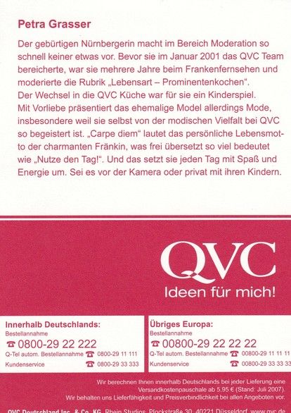 Autogramm TV | QVC | Petra GRASSER | 2007 (Portrait Color)