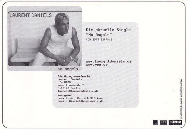Autogramm Pop | Laurent DANIELS | 2000 "No Angels" (WEA)