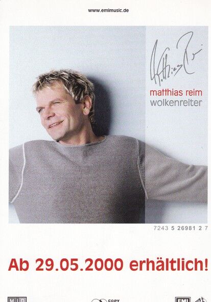 Autogramm Pop | Matthias REIM | 2000 "Wolkenreiter" (Portrait Color) MID