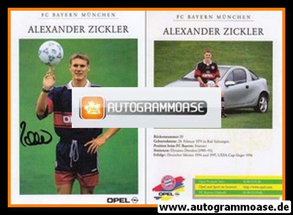 Autogramm Fussball | FC Bayern M&uuml;nchen | 1997 | Alexander ZICKLER