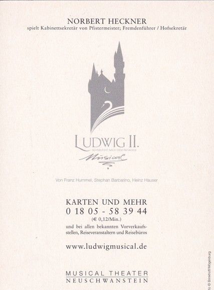 Autogramm Schauspieler | Norbert HECKNER | 2000er (Portrait SW) Ludwig II