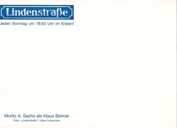 Autogramm TV | ARD | Moritz A. SACHS | 1990er "Lindenstrasse" (Lukaschek)