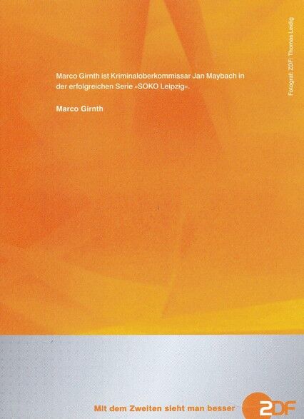 Autogramm TV | ZDF | Marco GIRNTH | 2000er "SOKO Leipzig" (Portrait Color) Leidig