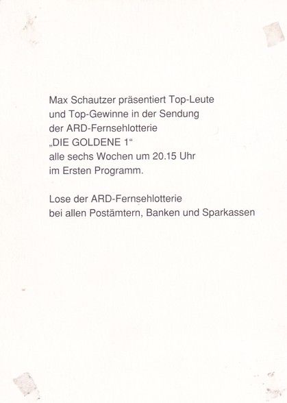 Autogramm TV | ARD |Max SCHAUTZER | 1980er "Die Goldene 1"