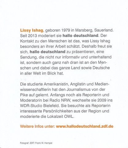 Autogramm TV | ZDF | Lissy ISHAG | 2010er "Hallo Deutschland" (Hempel)