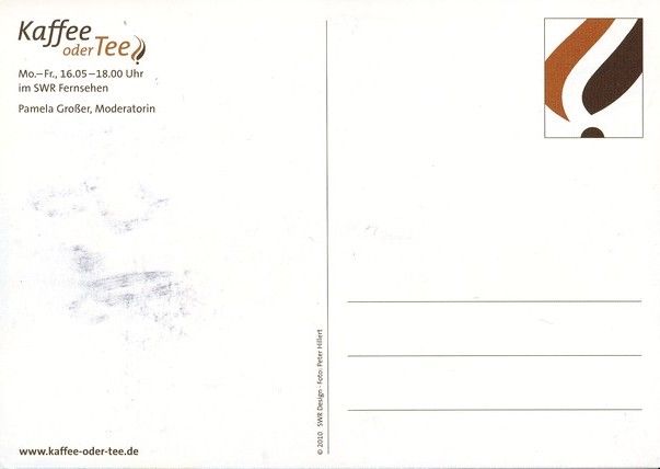 Autogramm TV | SWR | Pamela GROSSER | 2010 "Kaffee Oder Tee" (Hillert)