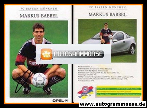 Autogramm Fussball | FC Bayern M&uuml;nchen | 1998 | Markus BABBEL 