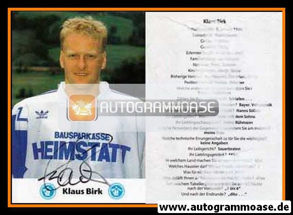 Autogramm Eishockey | EC Hedos München | 1991 | Klaus BIRK