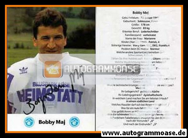 Autogramm Eishockey | EC Hedos München | 1991 | Bobby MAJ