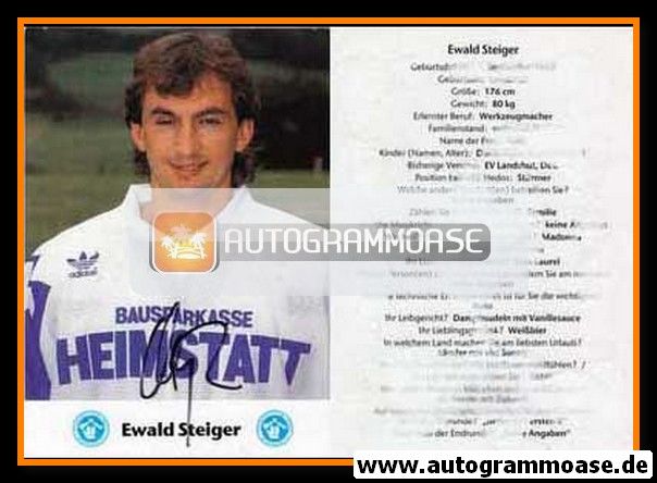 Autogramm Eishockey | EC Hedos München | 1991 | Ewald STEIGER