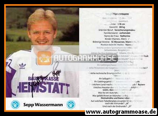 Autogramm Eishockey | EC Hedos München | 1991 | Sepp WASSERMANN