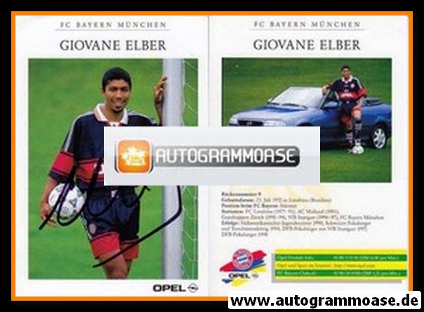 Autogramm Fussball | FC Bayern M&uuml;nchen | 1998 | Giovane ELBER