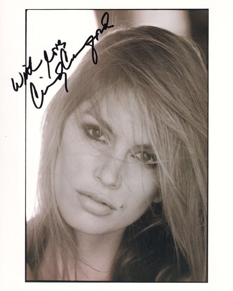Autogramm Film / Model (USA) | Cindy CRAWFORD | 2000er Druck (Portrait SW XL)