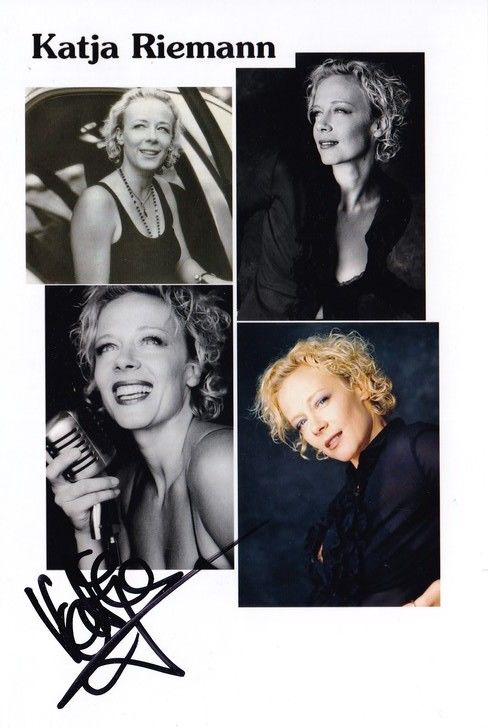 Autogramm Schauspieler | Katja RIEMANN | 2000er Foto (Collage SW XM)
