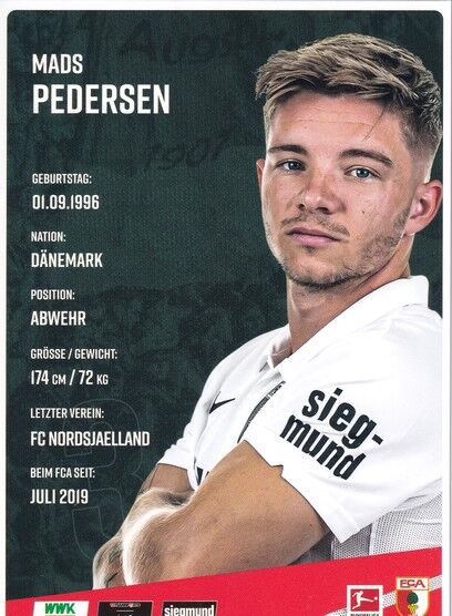 Autogramm Fussball | FC Augsburg | 2020 | Mads PETERSEN