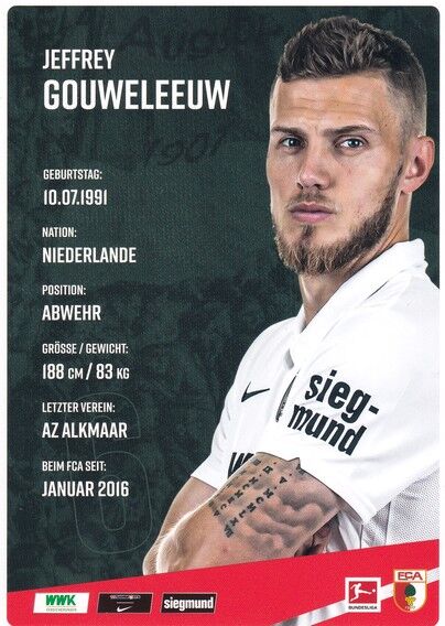 Autogramm Fussball | FC Augsburg | 2020 | Jeffrey GOUWELEEUW