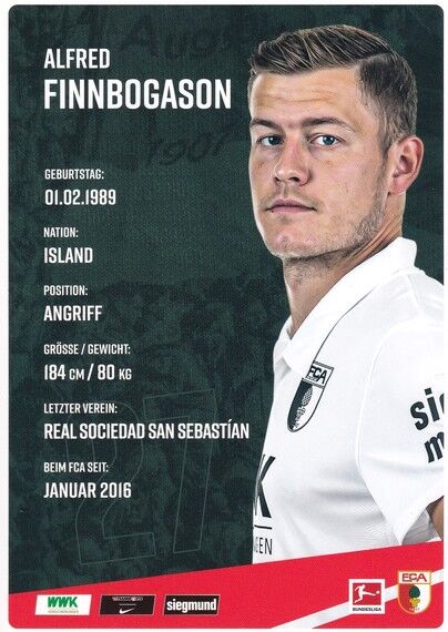 Autogramm Fussball | FC Augsburg | 2020 | Alfred FINNBOGASON