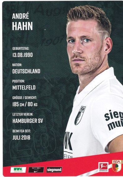 Autogramm Fussball | FC Augsburg | 2020 | Andre HAHN