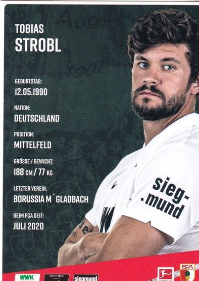 Autogramm Fussball | FC Augsburg | 2020 | Tobias STROBL