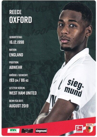 Autogramm Fussball | FC Augsburg | 2020 | Reece OXFORD