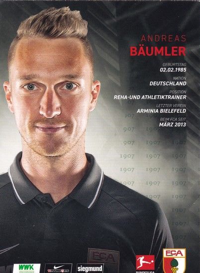 Autogramm Fussball | FC Augsburg | 2019 | Andreas BÄUMLER