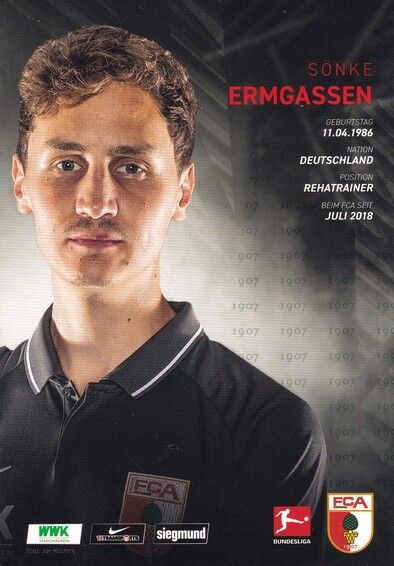 Autogramm Fussball | FC Augsburg | 2019 | Sönke ERMGASSEN