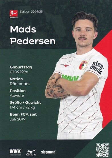 Autogramm Fussball | FC Augsburg | 2024 | Mads PETERSEN