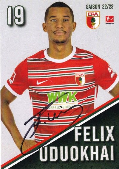 Autogramm Fussball | FC Augsburg | 2022 | Felix UDUOKHAI