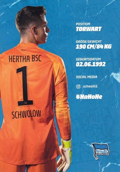 Autogramm Fussball | Hertha BSC Berlin | 2021 | Alexander SCHWOLOW