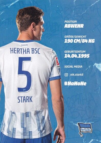 Autogramm Fussball | Hertha BSC Berlin | 2021 | Niklas STARK