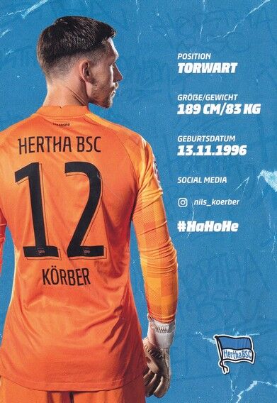 Autogramm Fussball | Hertha BSC Berlin | 2021 | Nils KÖRBER