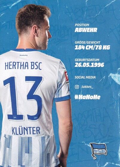 Autogramm Fussball | Hertha BSC Berlin | 2021 | Lukas KLÜNTER