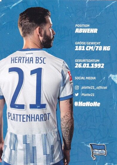Autogramm Fussball | Hertha BSC Berlin | 2021 | Marvin PLATTENHARDT